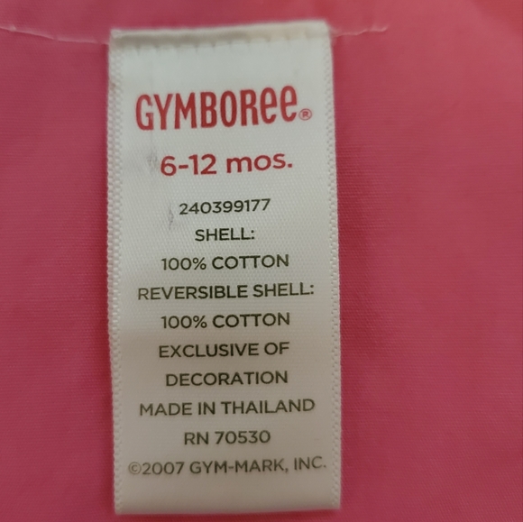 GYMBOREE | Baby's tropical floral and hot pink reversible dress. Size 6-12M. - Picture 6 of 7